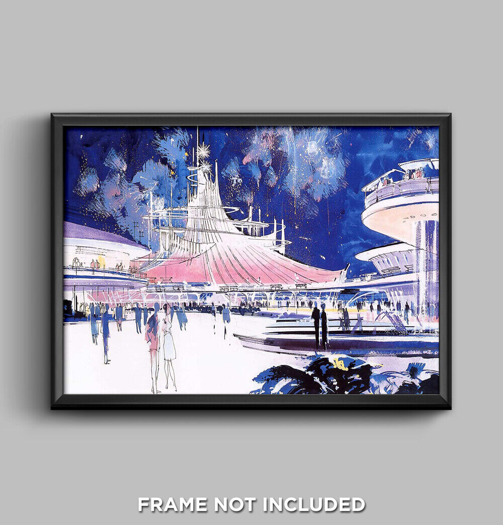 Disneyland Tomorrowland Space Mountain People Mover Concept Art Wall Poster 3427