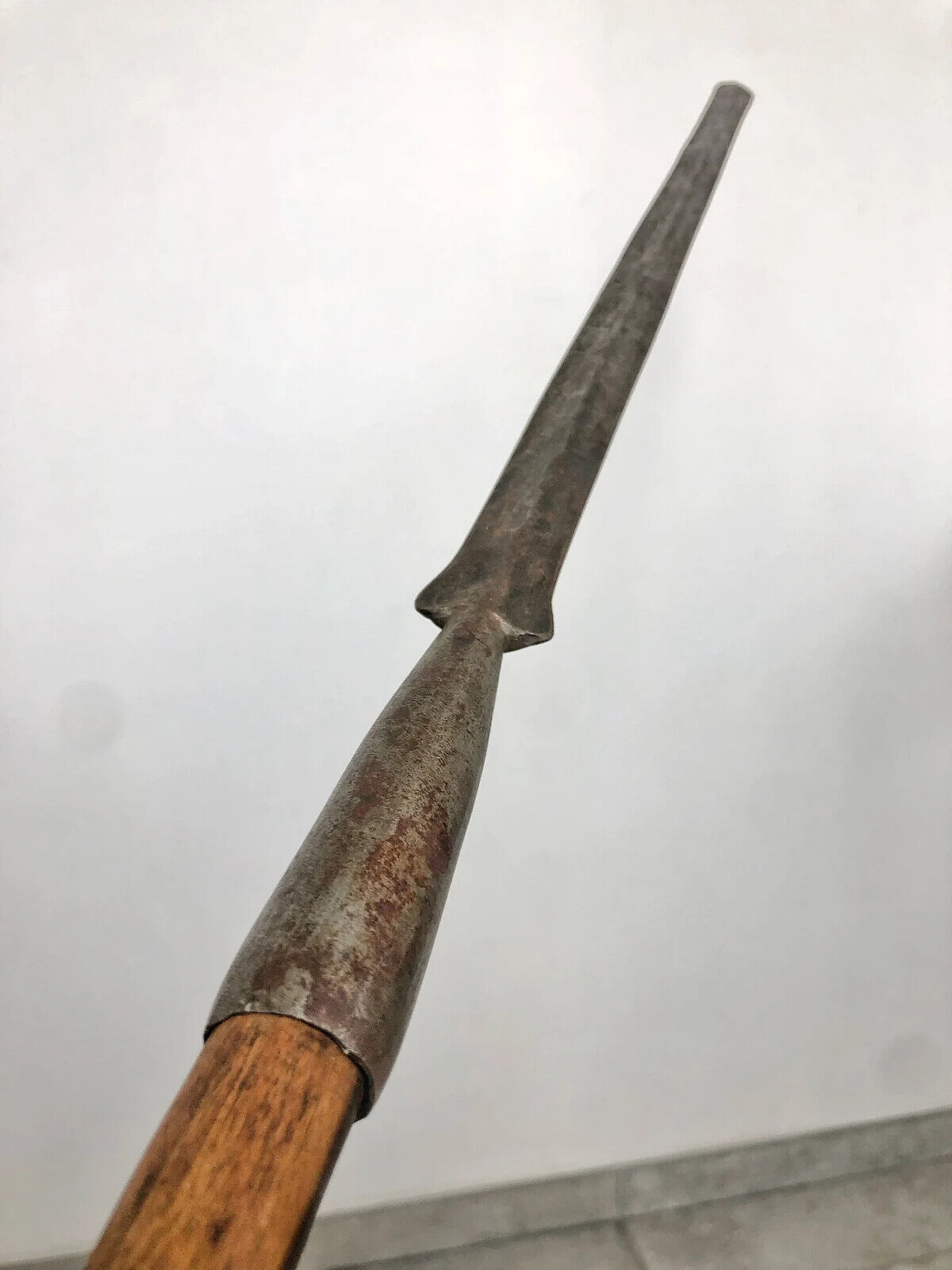 steel battle spear (early 1800s) made by hand, found in northern France (42in)
