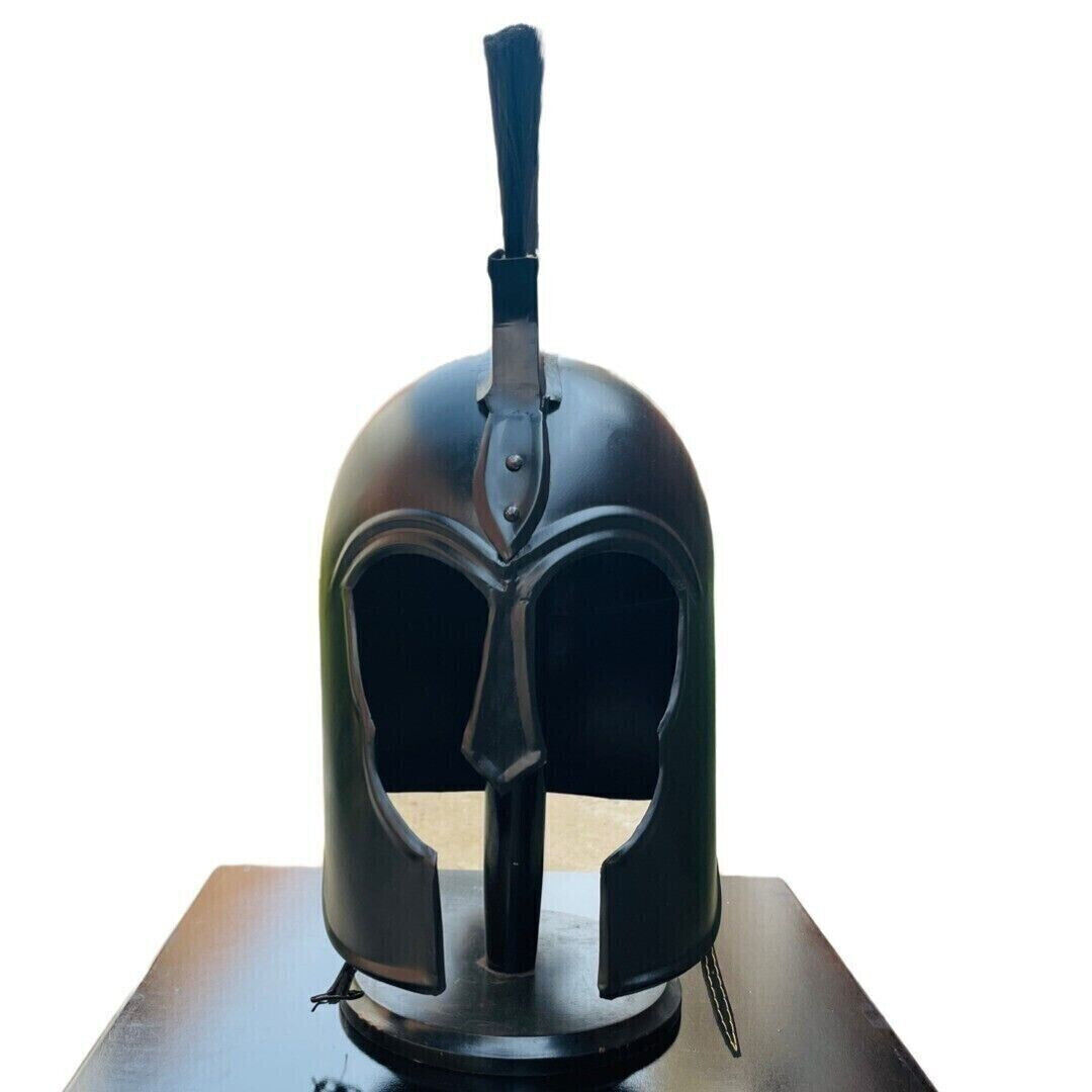 Antique Trojan Greek Troy Helmet with Black Crest - Costume Fits Most