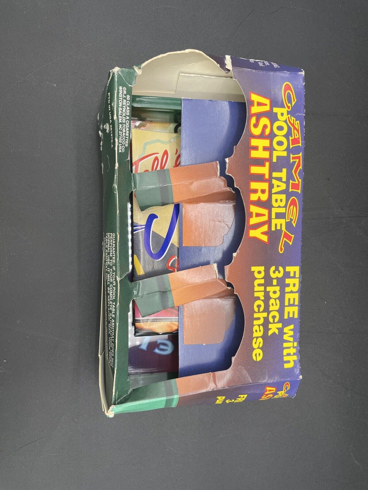 Vintage New With Box 1992 Cigarette Smokin Joe Camel Lights Pool Table Ashtray