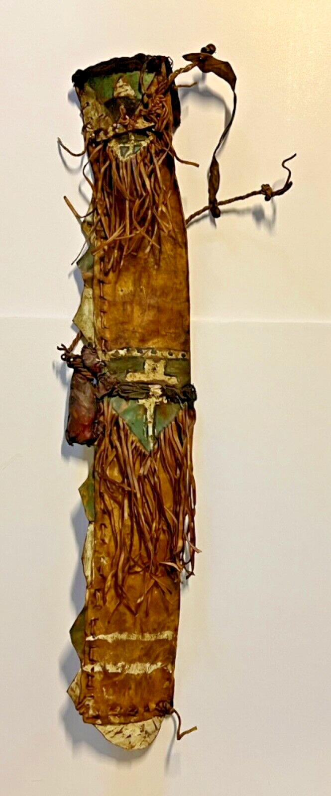 Antique  Native American Indian Quiver Parfleche; Hand Painted; Late 1800s