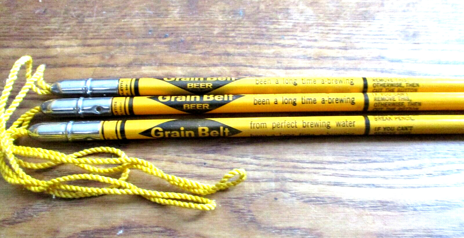 Vintage lot of 3 Grain Belt beer  pencils