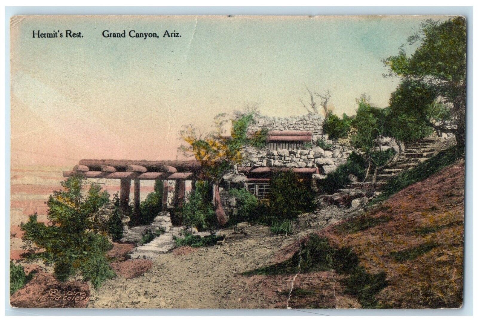 1916 Scenic View Hermit Rest Grand Canyon Arizona AZ Vintage Vintage Postcard