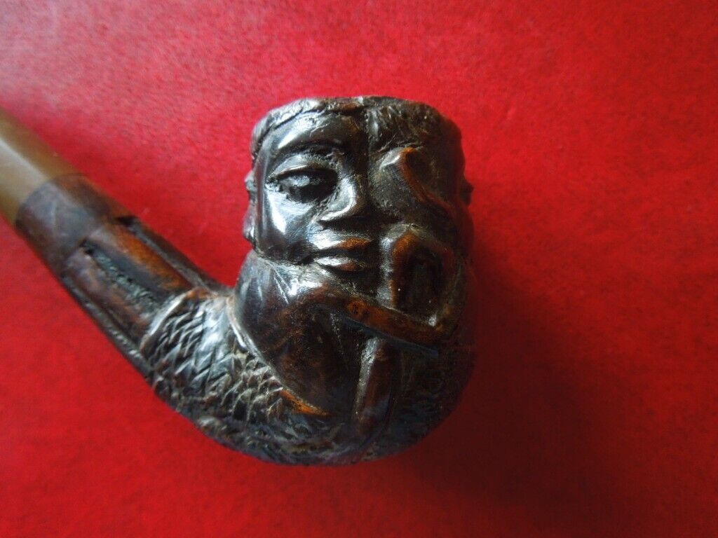 J5538  ANTIQUE  BELGIUM CONGO FAMILY TABACCO PIPE  VERY NICE  CARVED  SEE DESCR