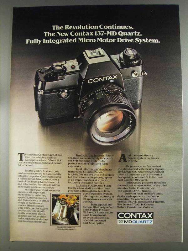 1980 Contax 137 MD Quartz Camera Ad - Revolution