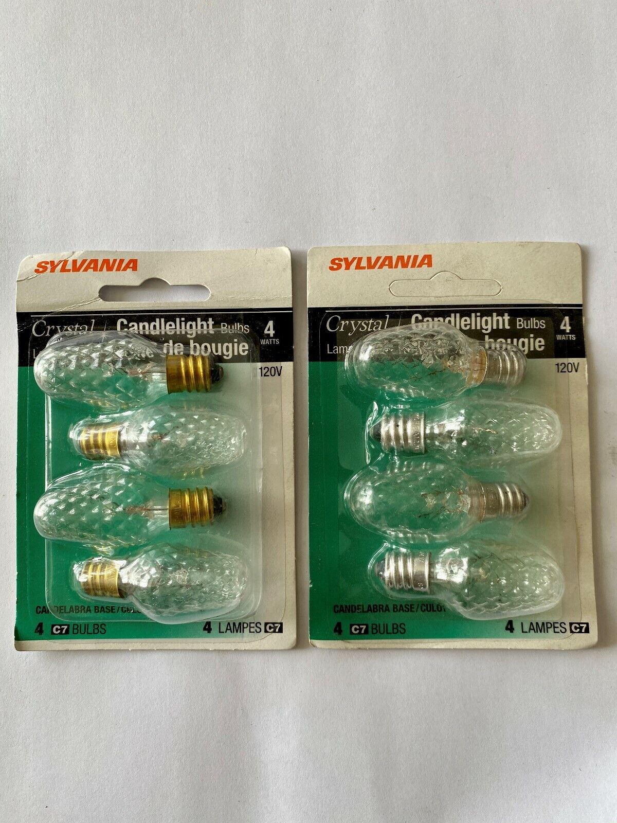 (8) Sylvania Crystal CHRISTMAS C7 night LIGHT bulb 4C7 candelabra E12 CLEAR 4w