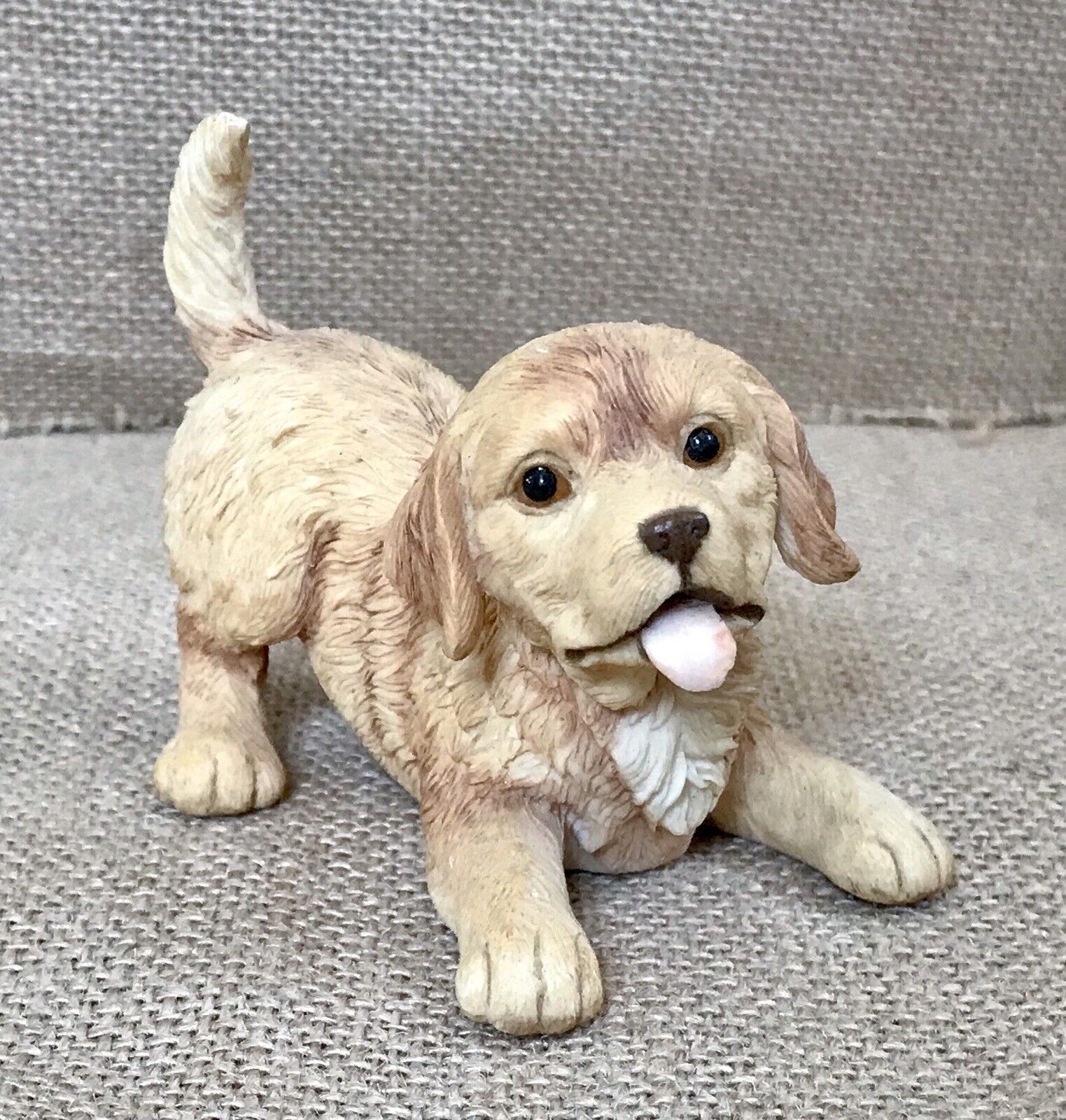 Vintage Sweet Playful Puppy Dog w Tongue Sticking Out Figurine