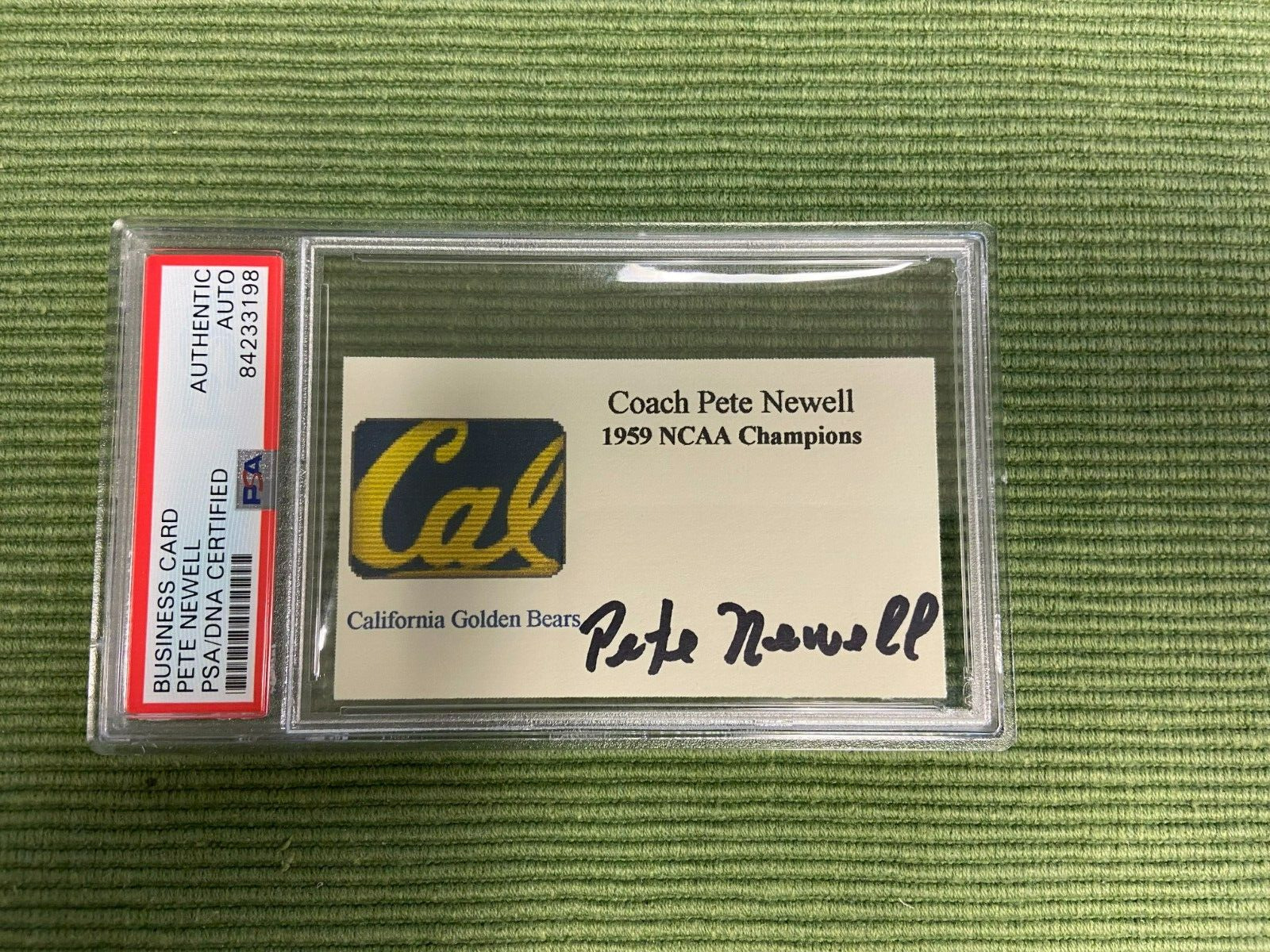 Pete Newell 1959 California Basketball Signed Auto Custom Business Card PSA DNA