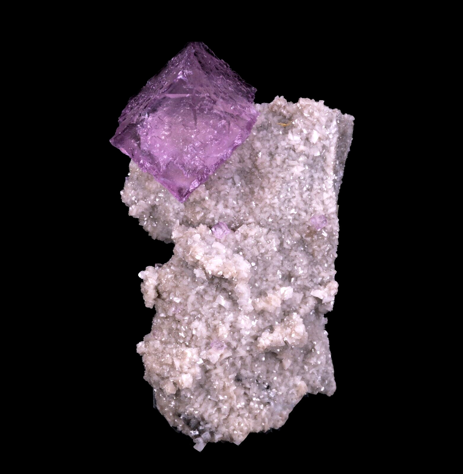 Lovely Fluorite w/ Dolomite Sm Cab - Elmwood Mine, Smith Co., Tennessee