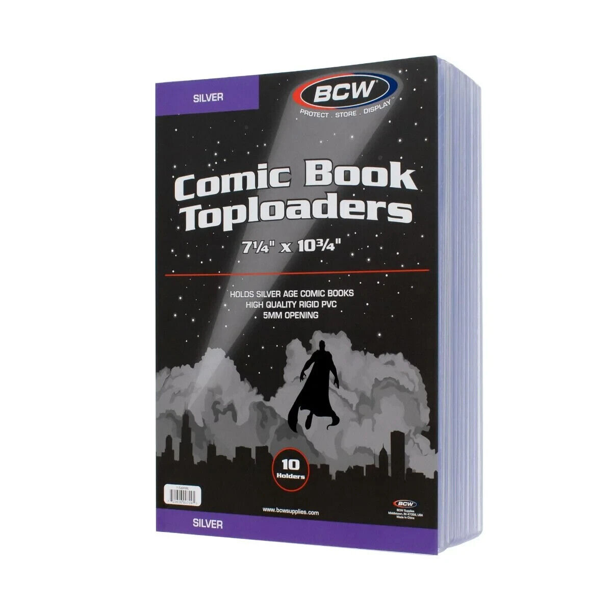 200 BCW Comic Book Toploaders (Silver Age) - Rigid 5mm Plastic Top load Holders