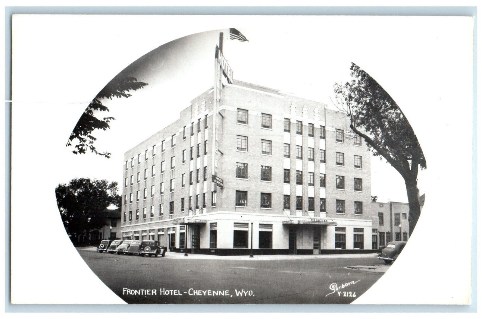 Cheyenne Wyoming WY RPPC Photo Postcard Frontier Hotel c1940\'s Vintage
