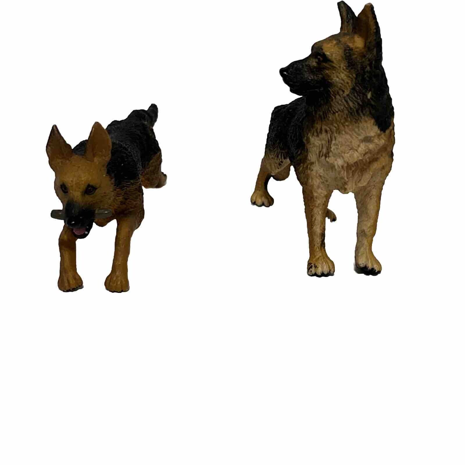 Pair Of Adorable Hard Rubber Toy German Shepherd Dogs