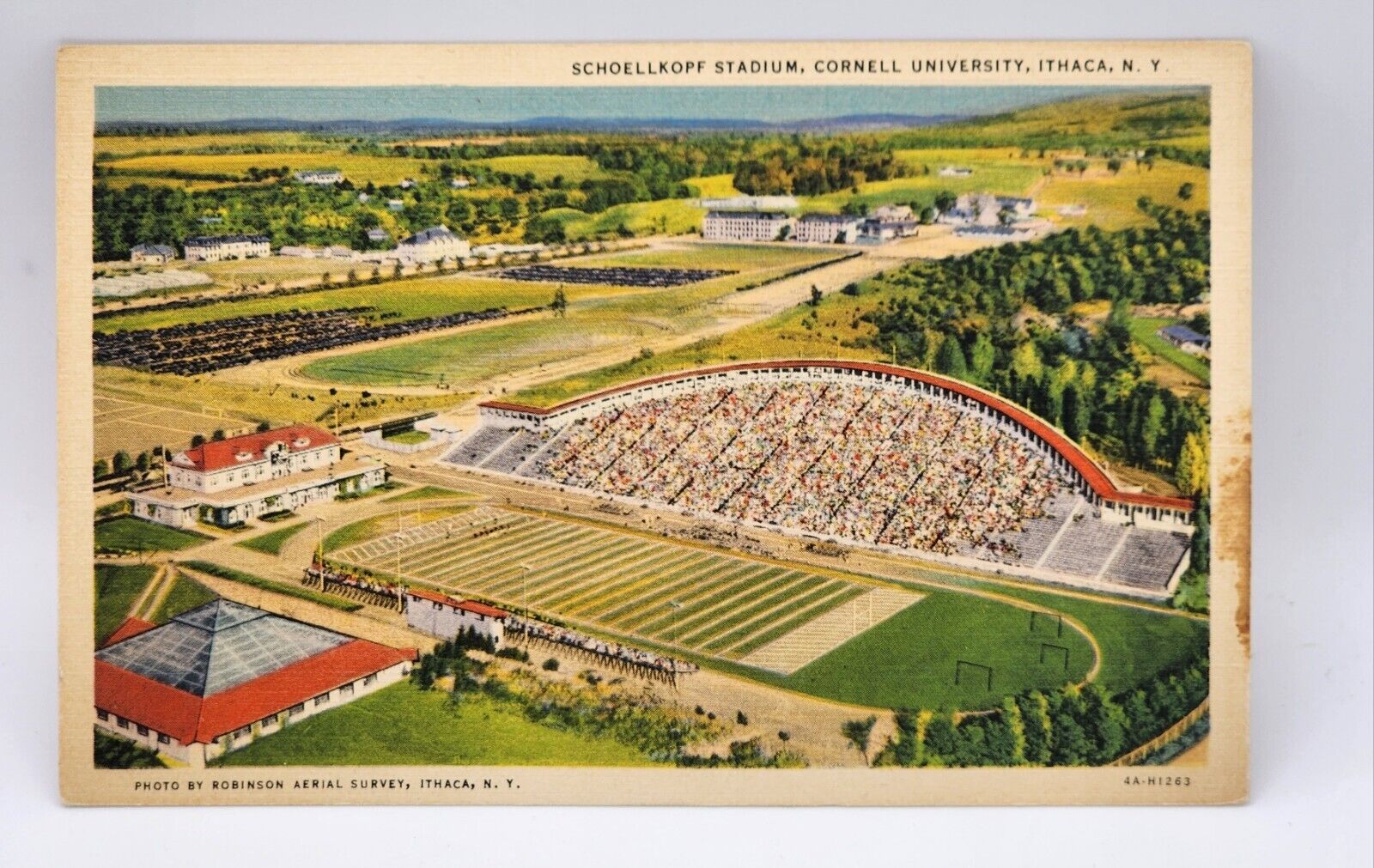 Schoellkopf Stadium Cornell University Postcard Ithaca, NY