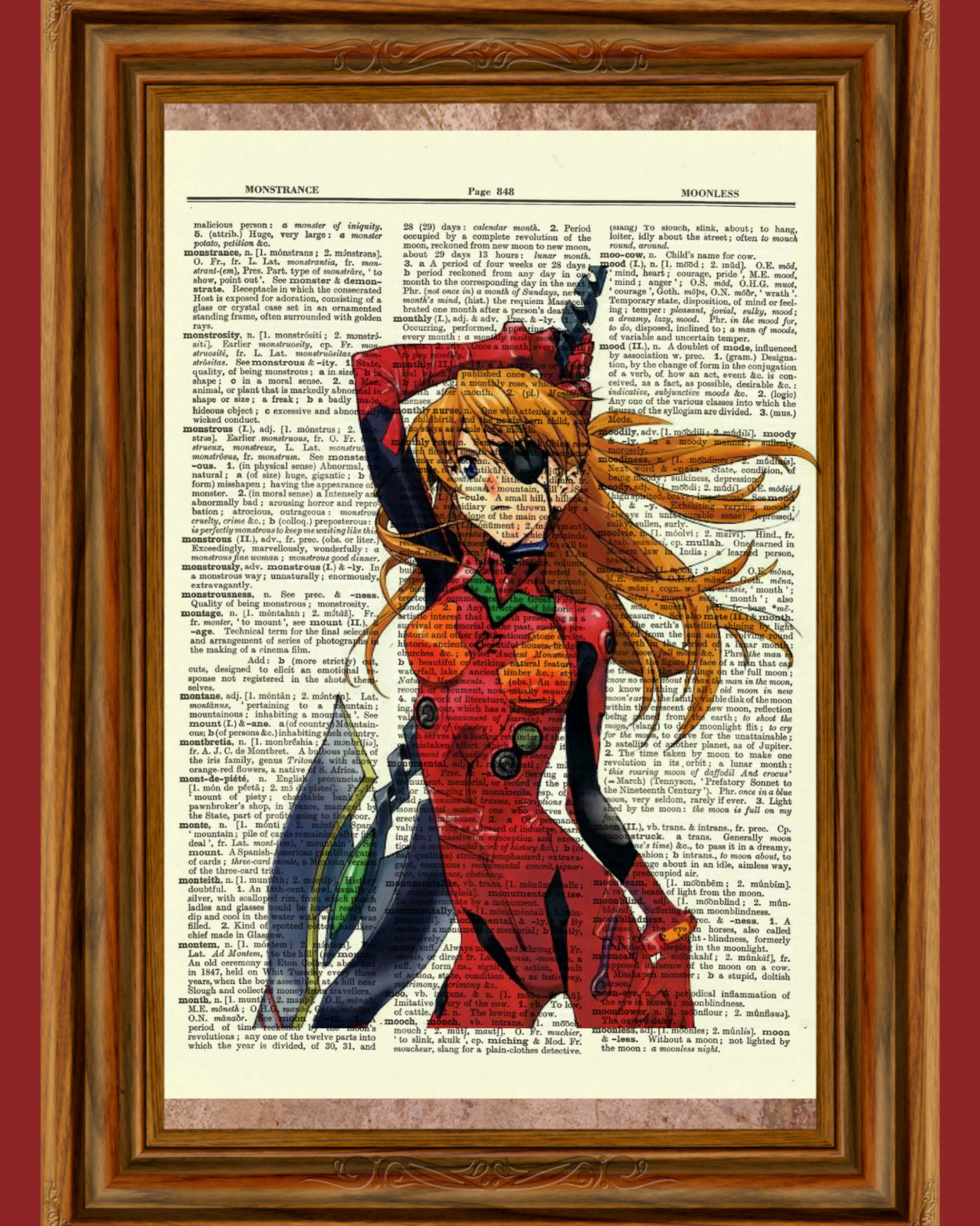 Asuka Langley Evangelion Dictionary Art Print Poster Picture Manga Girl Anime