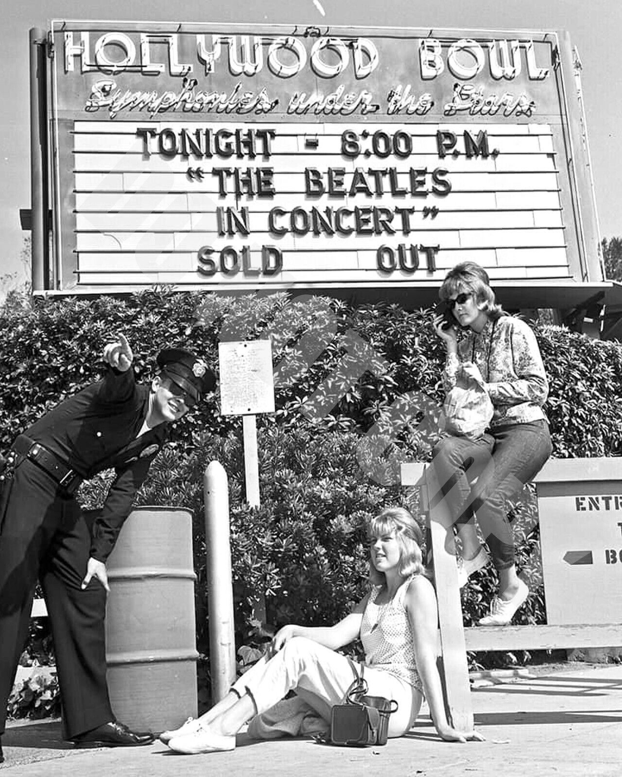 1960s THE BEATLES In Concert Hollywood Bowl Sold Out Sign 8x10 Photo