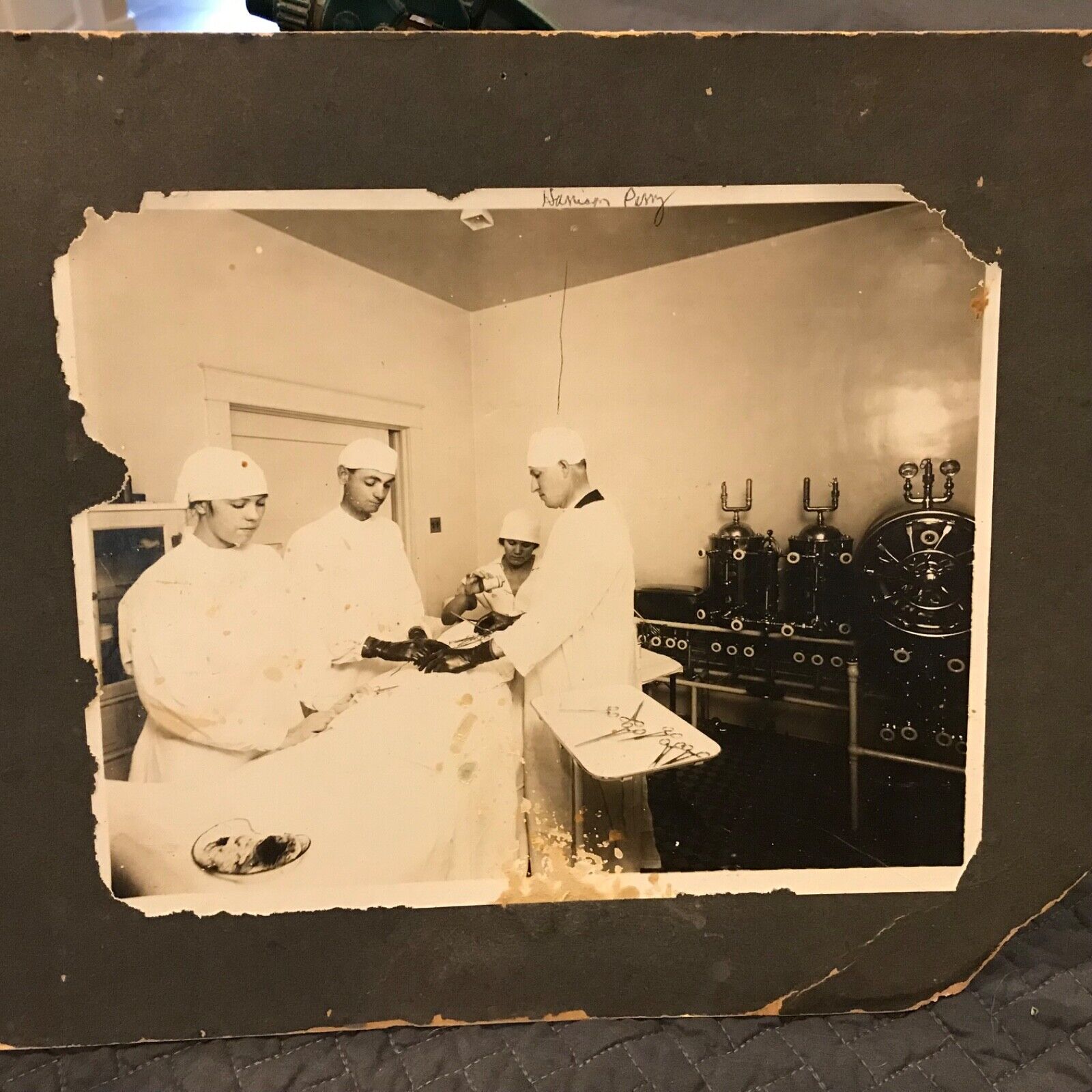 Vintage Hospital Surgery early 1900s black and white 