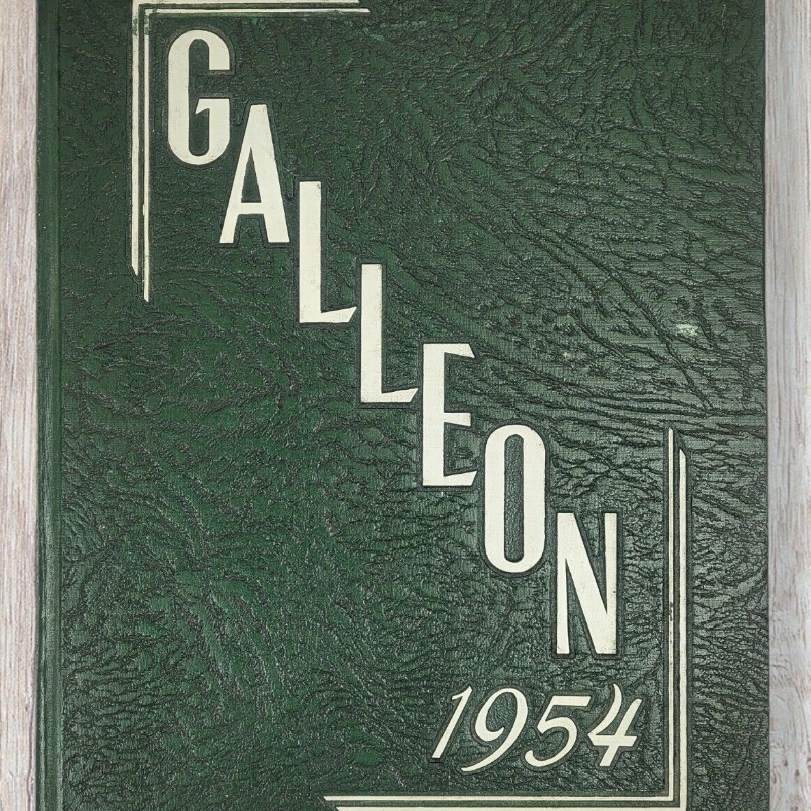 1954 Paris Texas Junior College Galleon Yearbook Autographed Leather Bound Retro