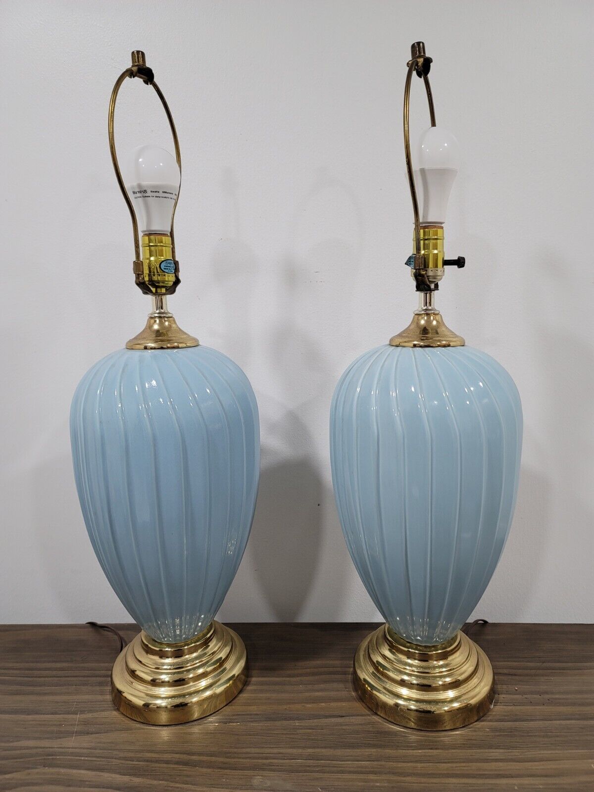 Whimsical Post Modern Blue Glass Table Lamp Harris Lamp Co. 