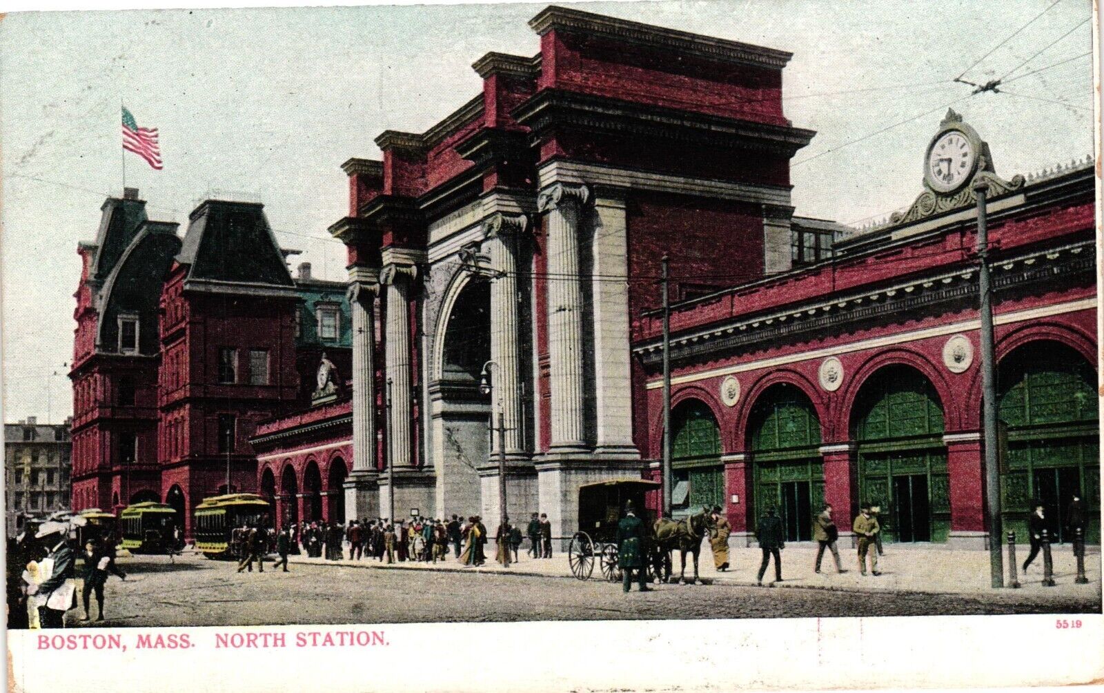 North Station Street View Boston Massachusetts MA Unposted C1901 Vtg Postcard