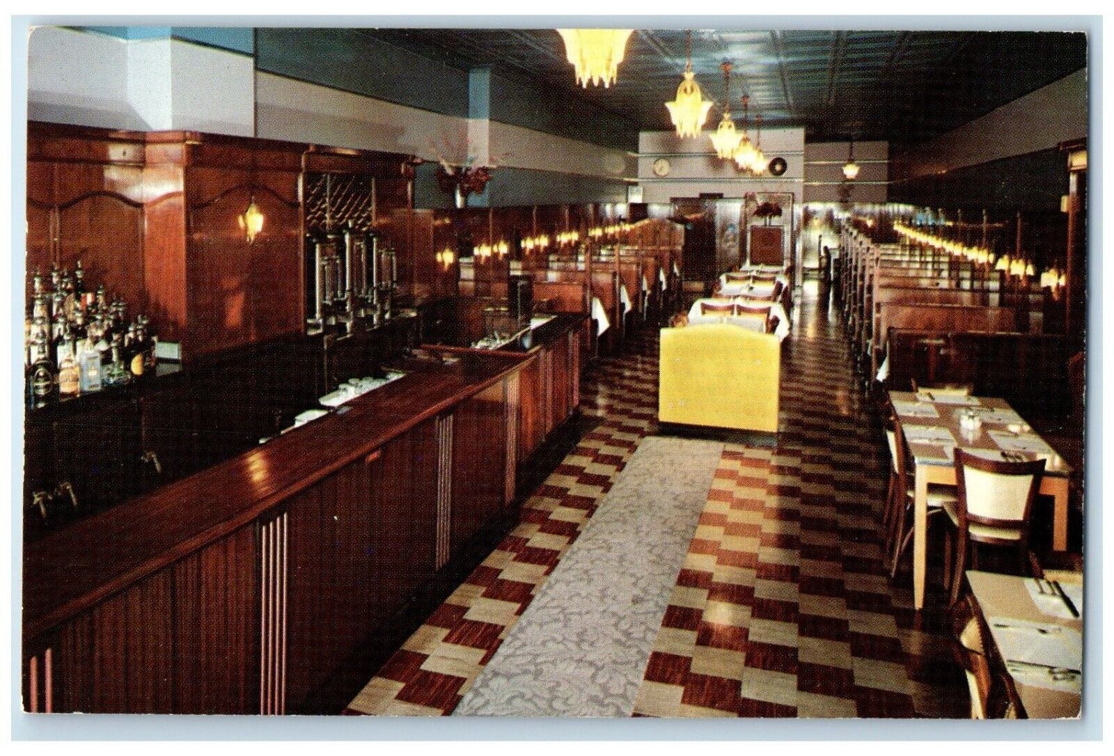 c1960 Community Coffee Shop Main Street Interior Cortland New York NY Postcard