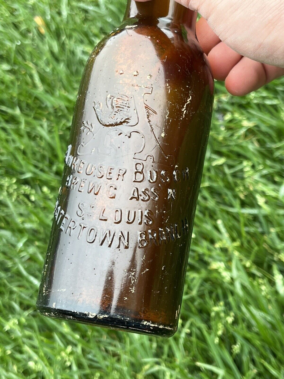 Antique Crown Top Anheuser Busch Beer Bottle Watertown Branch Circa 1905