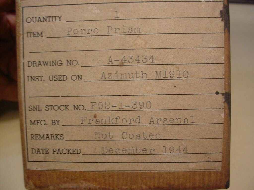 Frankford Arsenal Azimuth M-1910 Porro Prism