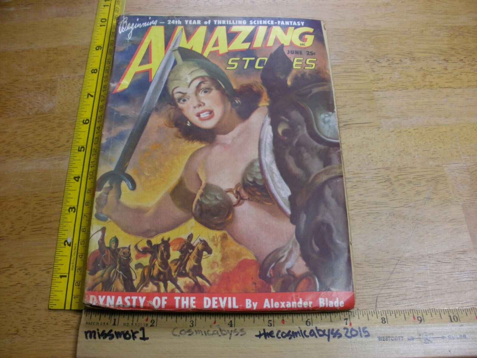 Amazing Stories June 1949 pulp magazine Robert Moore Williams Arnold Kohn cvr