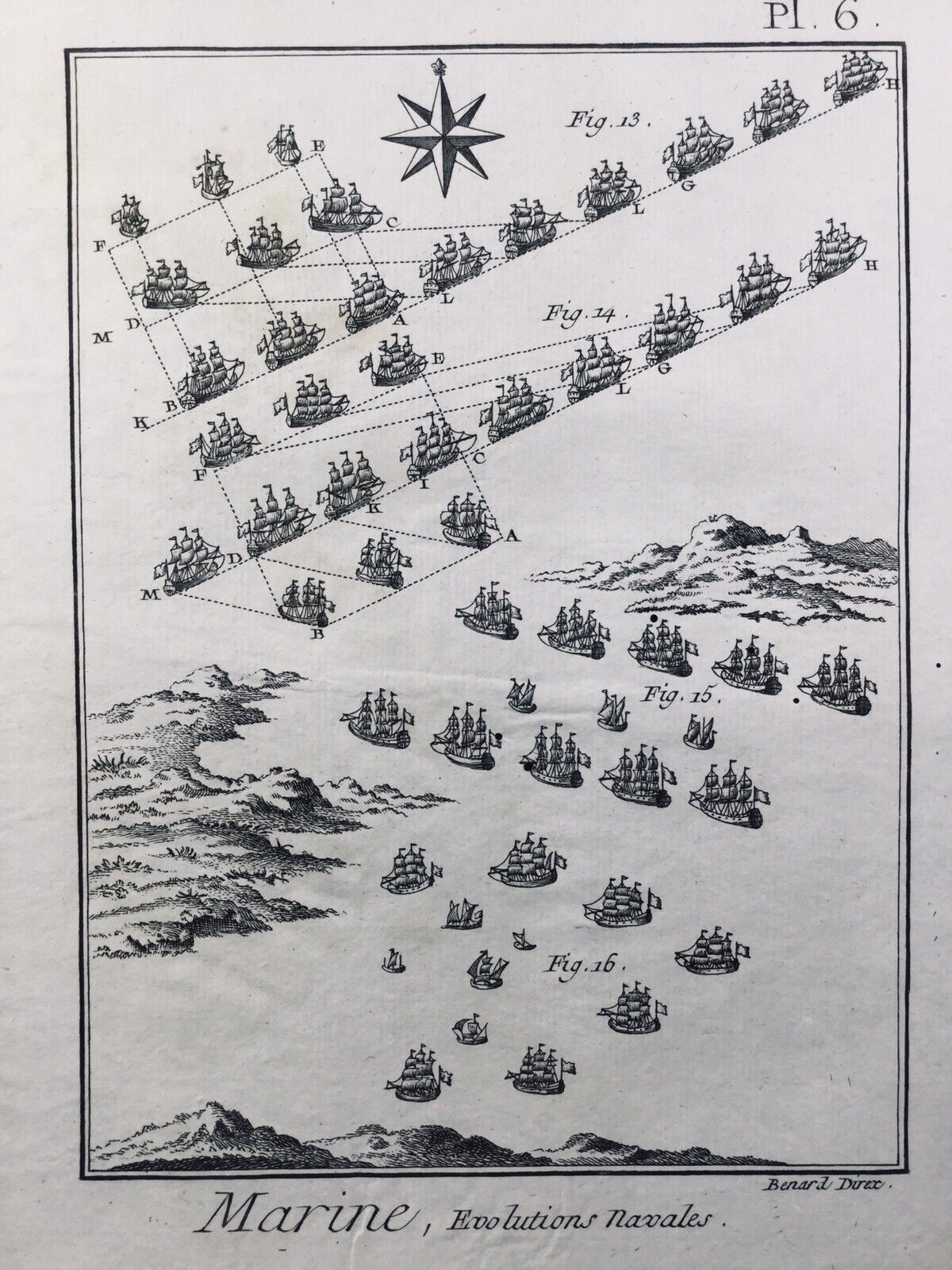 Marine IN 1778 Strategy Naval Marin Rare Engraving Antique Developments Naval