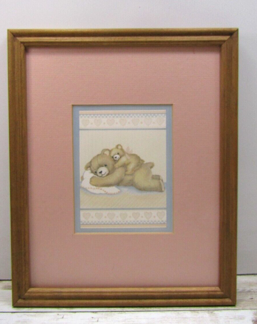 Vintage Postcard/Picture Toy Teddy Bears 🐻 Framed Wall Décor 9x11