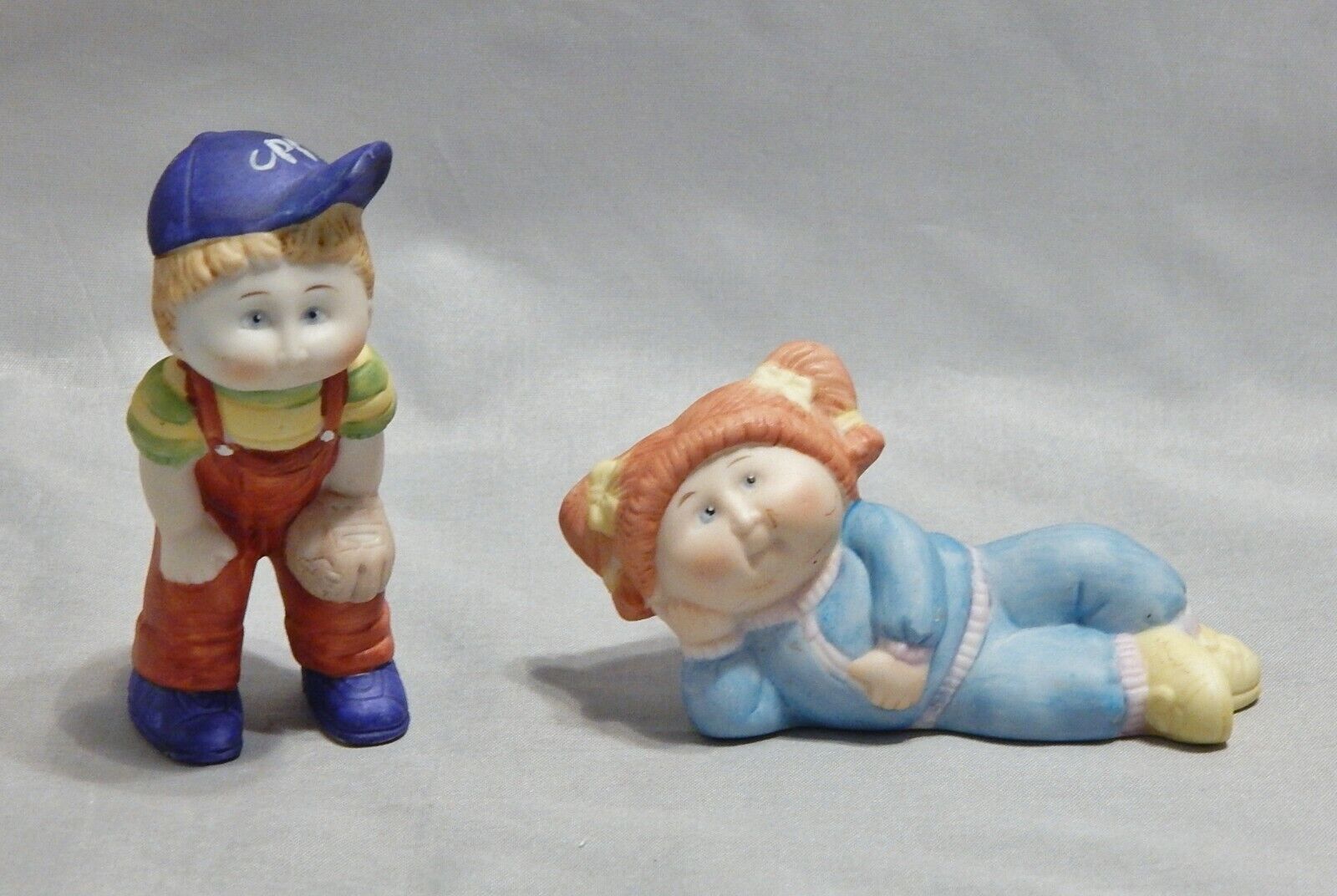 1984 OAA Inc. Cabbage Patch 2 Porcelain Boy and Girl Figurines