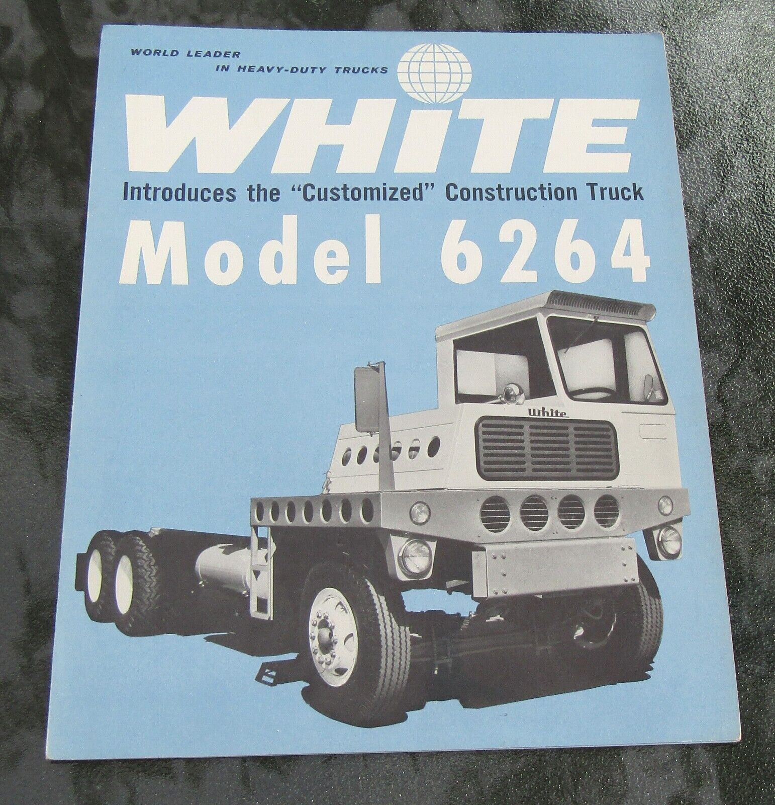Vintage WHITE Model 6264 Constructioin Truck Illustrated Dealership Brochure wow
