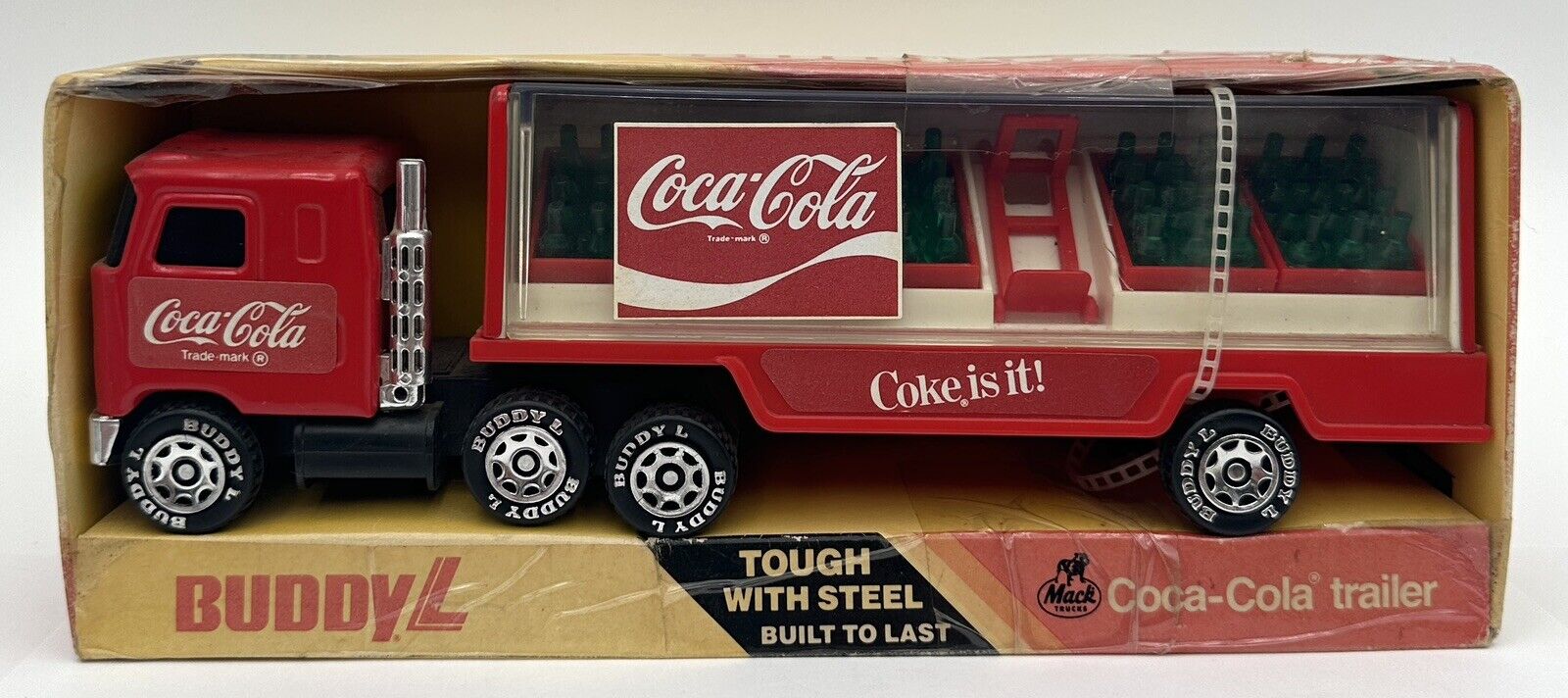 Vintage Buddy L Coca Cola Mack Truck Trailer Tough Steel 591N 1983