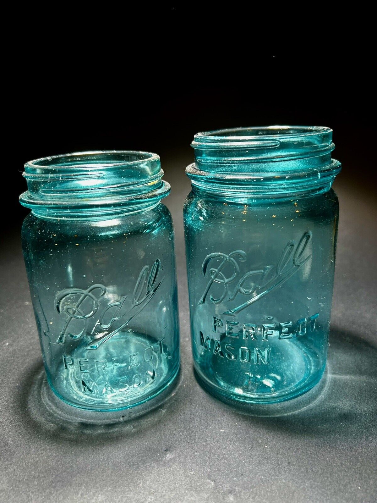 Vintage Ball Perfect Mason Jar Zinc Lid #4 Pint Light Blue Teal Aqua 1910-1923