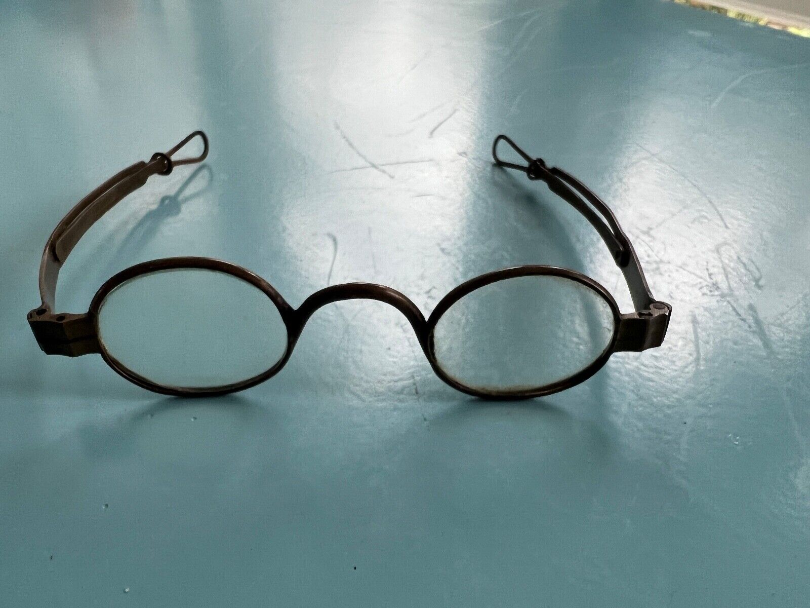 VTG REDUCED Civil War era glasses w/sliding bow. Exc. Marked, orig. lens