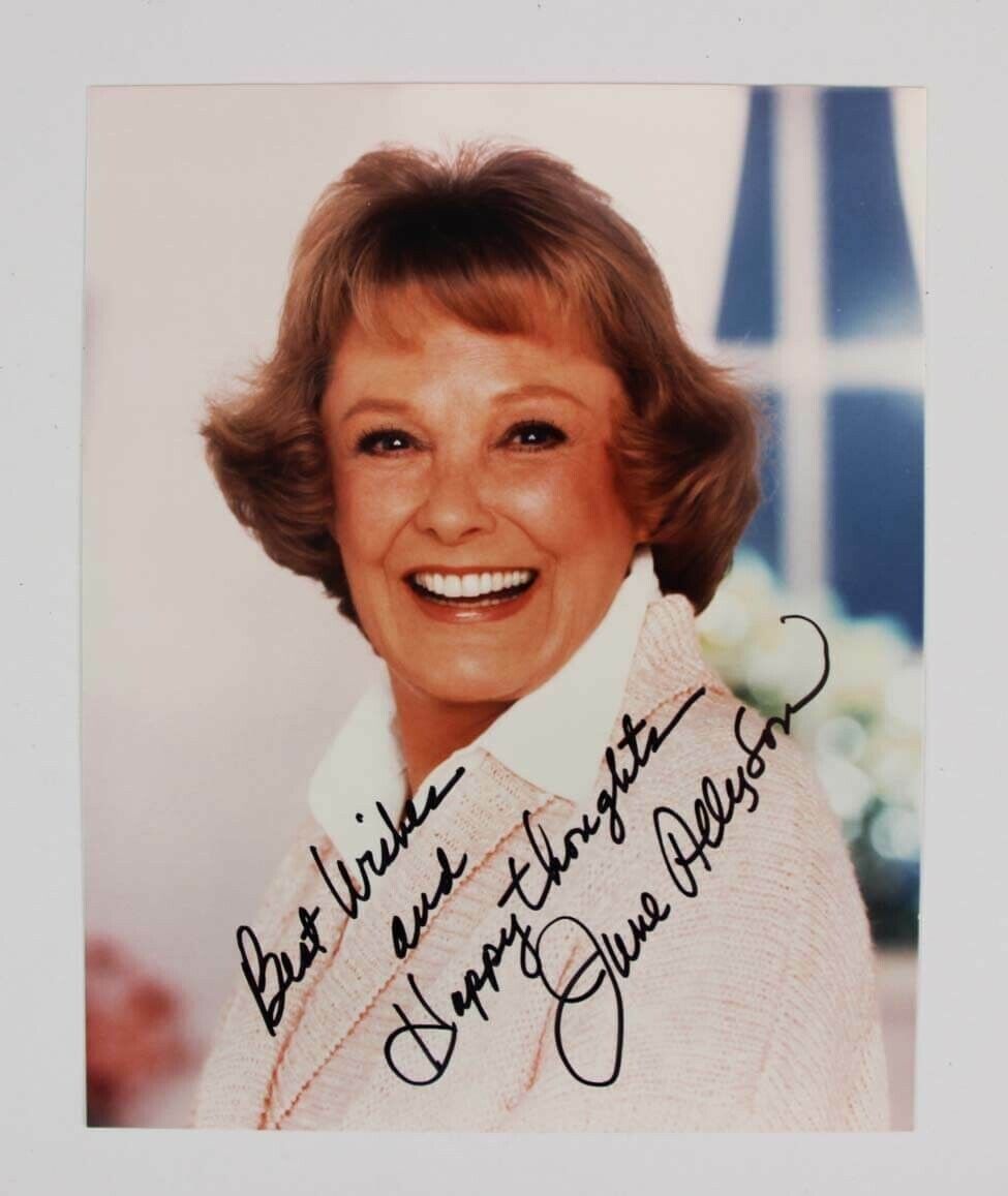 June Allyson signed auto 8x10 color photo inscribed Best Wishes & Happy thoughts