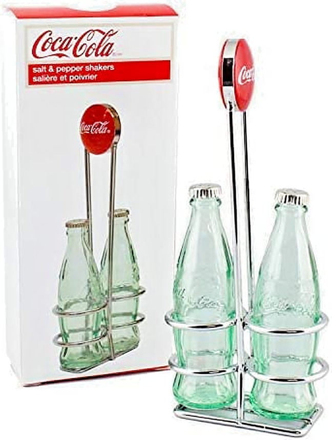TableCraft Coca-Cola / Coke Bottle Salt & Pepper Shakers with Rack