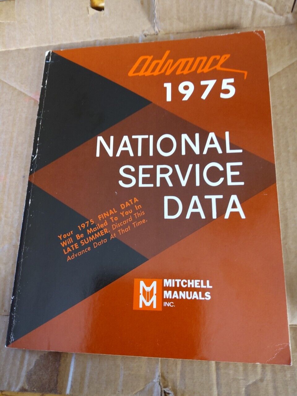VINTAGE 1975 MITCHELL NATIONAL SERVICE DATA ADVANCED REPAIR GUIDE BOOK SOFTCOVER