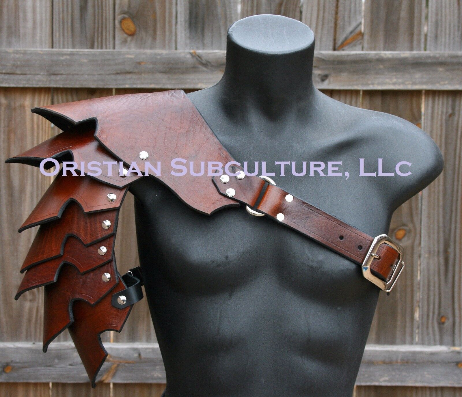 Single Leather Basic Cloven Hoof Spaulder Armor articulated cosplay Gladiator