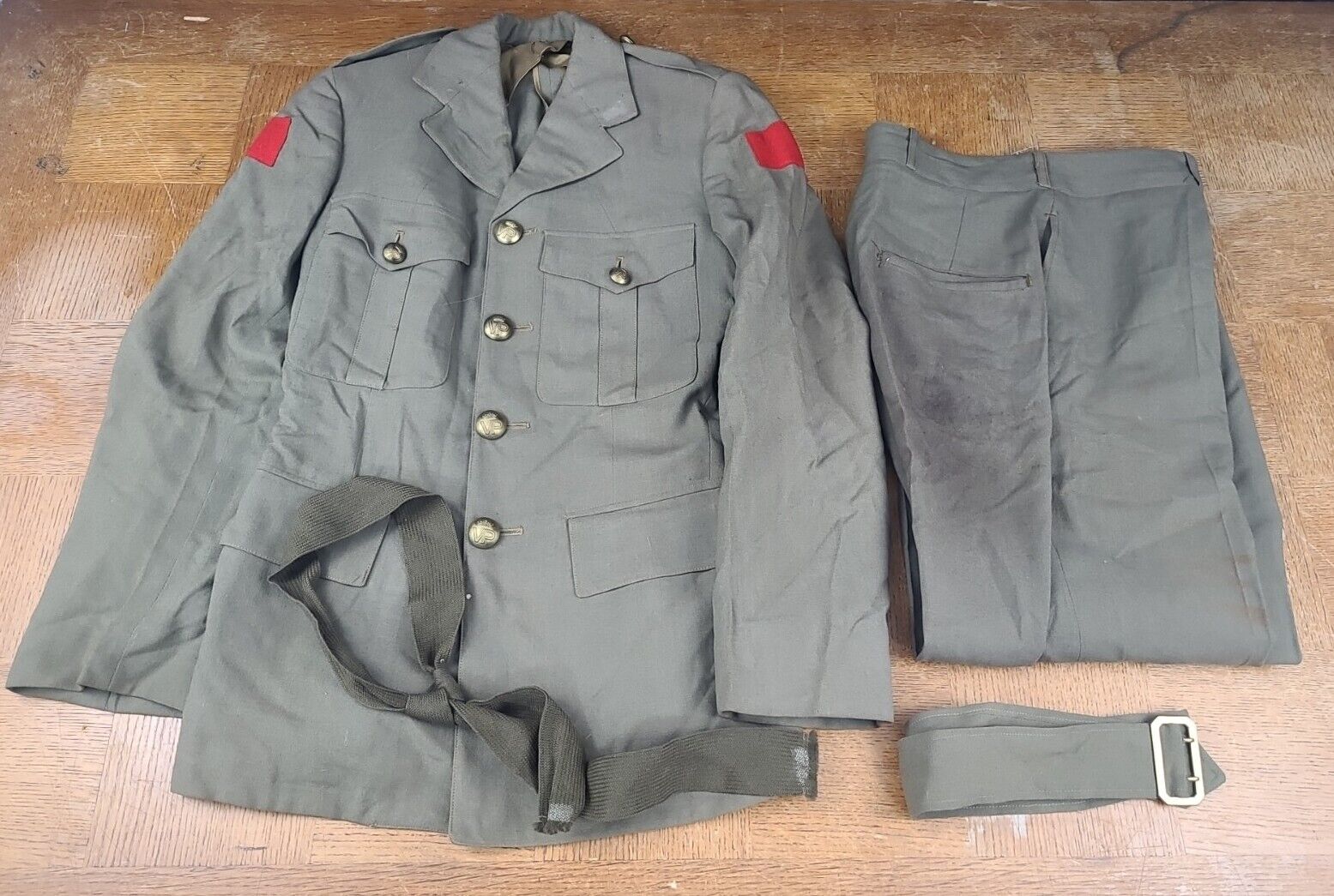 Korean War 1952 Canadian Military Summer Service Dress Uniform w/ Pants Belt Tie