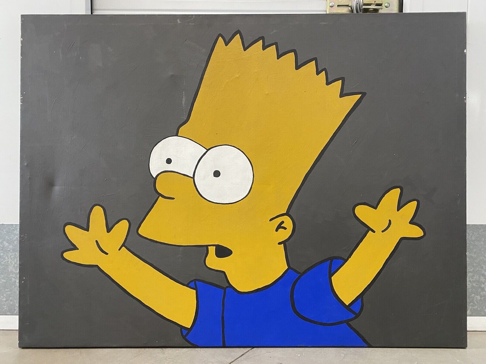 🔥 Vintage Retro 1990s SIMPSONS Bart Simpson Modern Pop Art Painting, HUGE