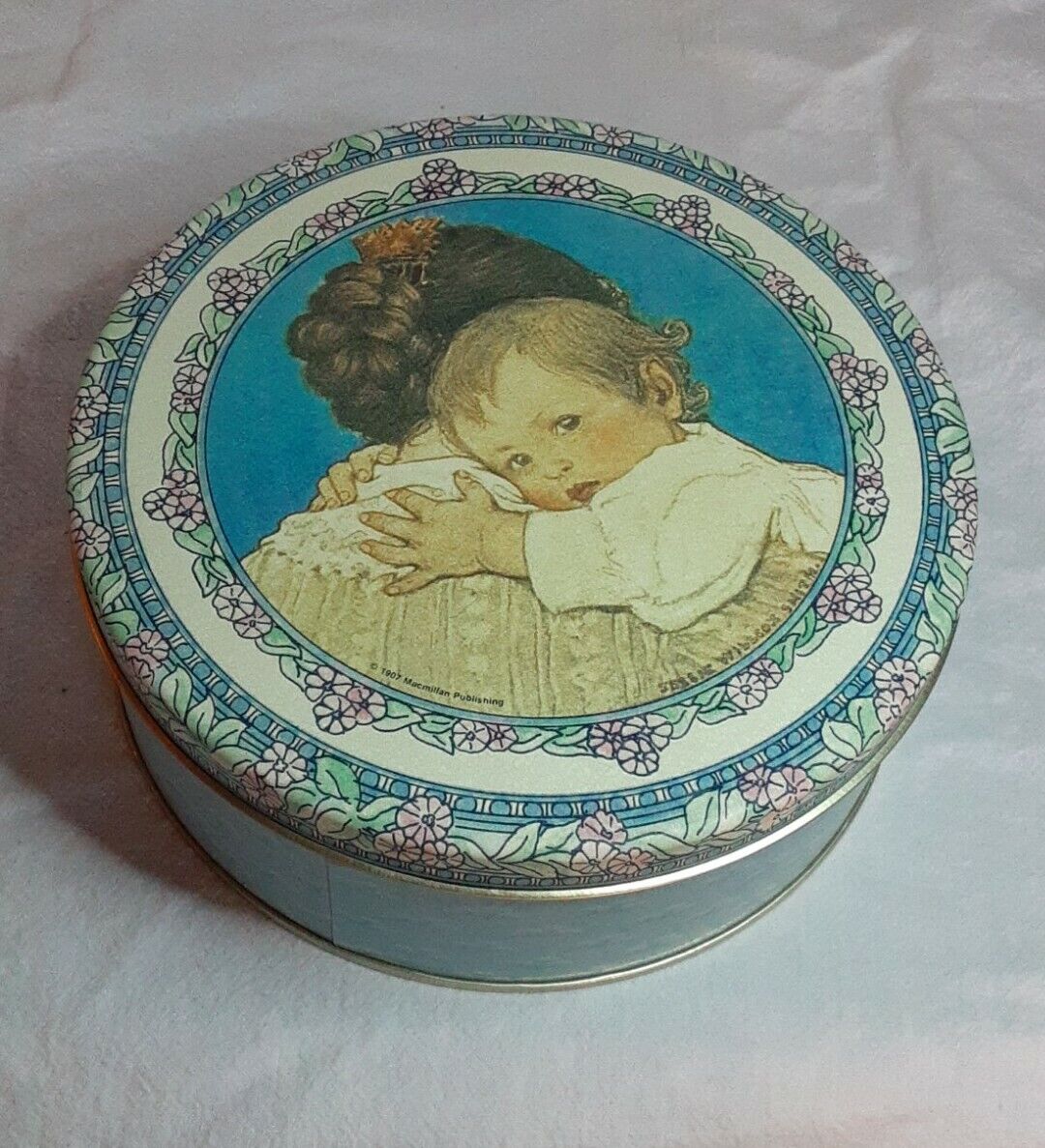 Vintage Tin by Bristol Ware w/ Mother And Baby - 1907 MacMillian Publishing 