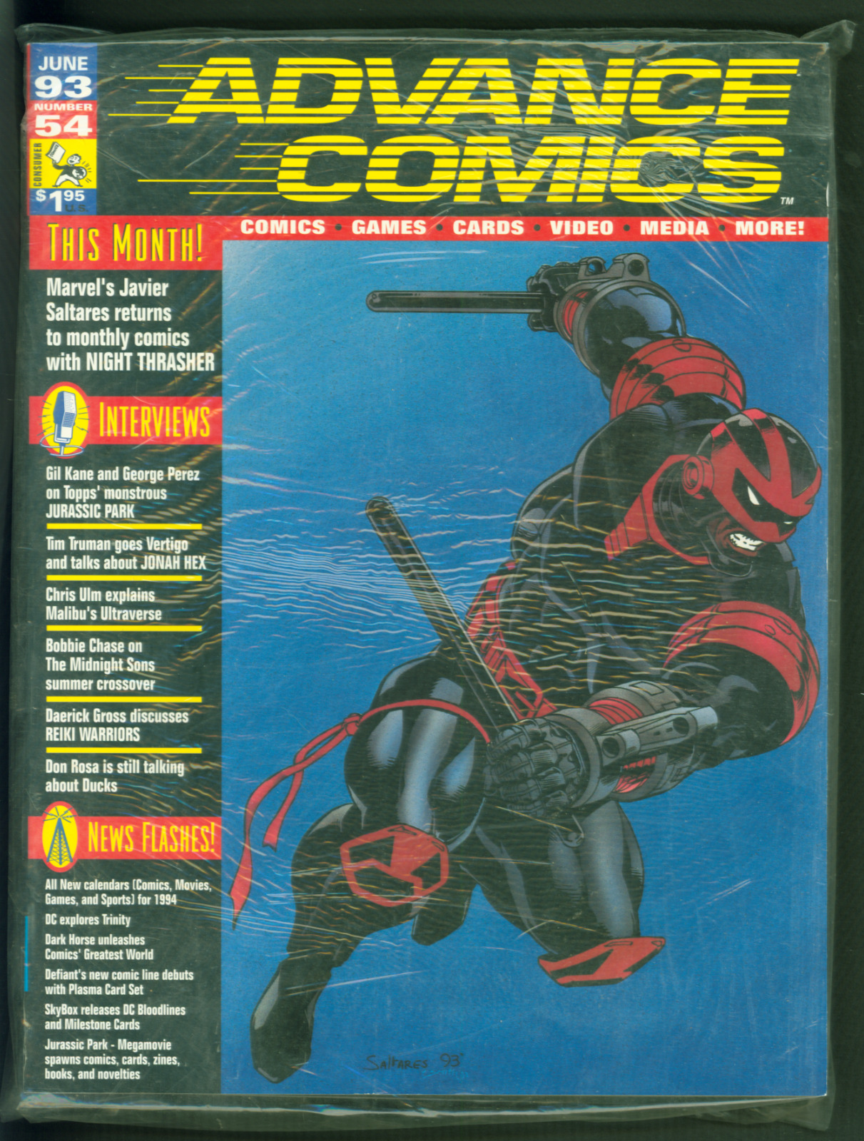 VTG 1993 Advance Comics #54 Night Thrasher Cover  Sealed New