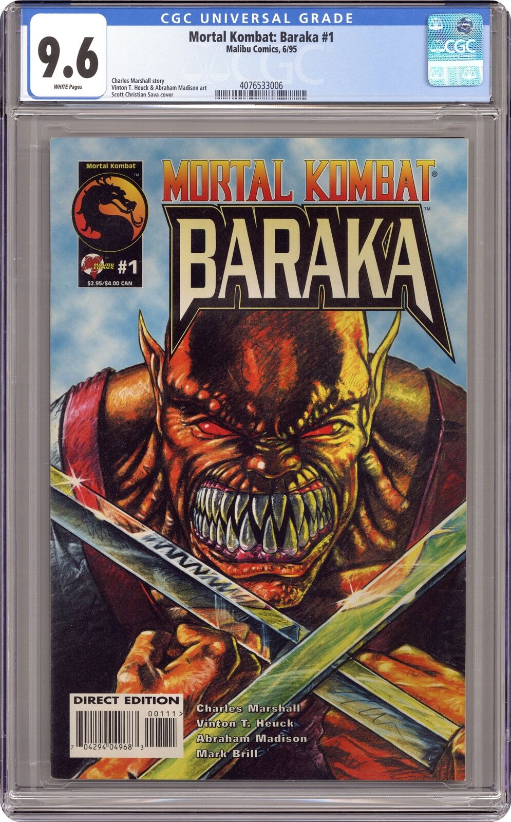 Mortal Kombat Baraka #1 CGC 9.6 1995 4076533006