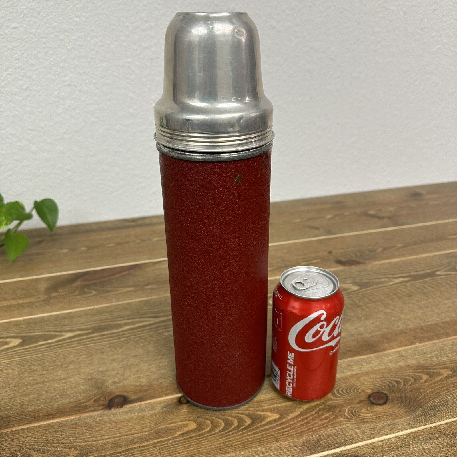 Antique 1917 Landers Frary & Clark UNIVERSAL Red Texture Thermos Cork 13.5” Tall
