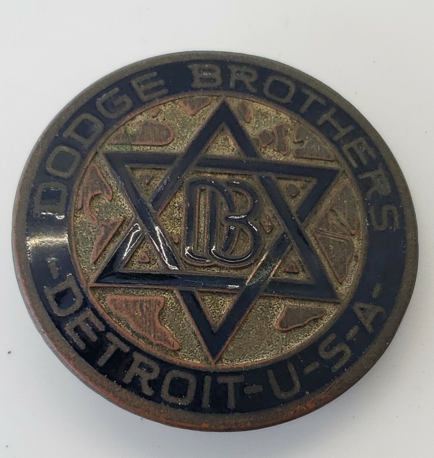 Antique 1926 Dodge Brothers enamel car automobile radiator emblem badge