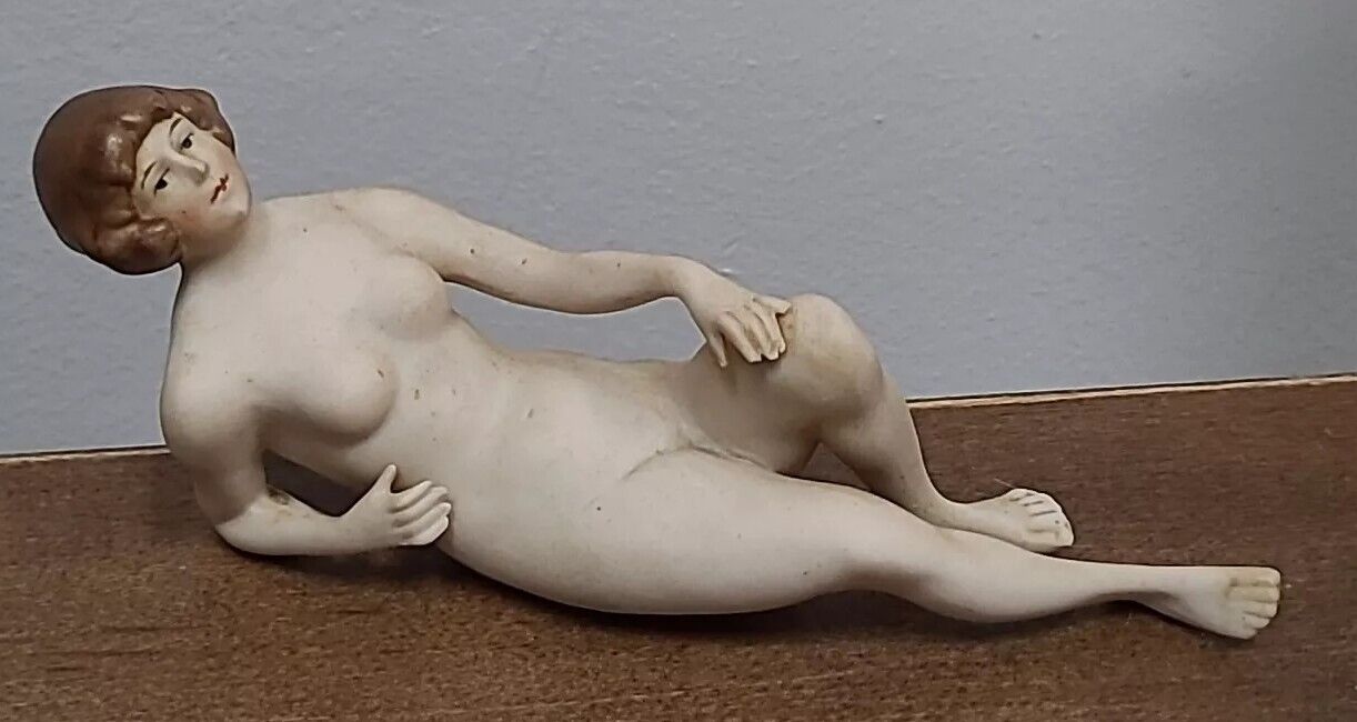 Bathing Beauty Nude Antique Bisque Porcelain Figurine Germany