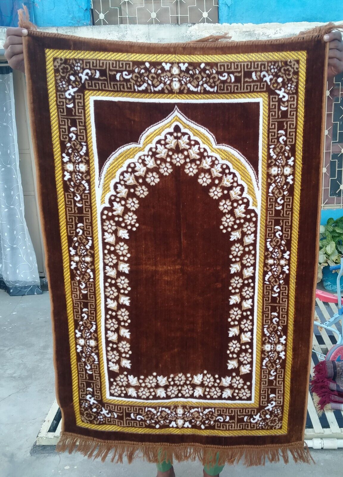 Muslim Quilted Prayer Rug, Islamic Prayer Mat Sajjada Janamaz Shahada Gift