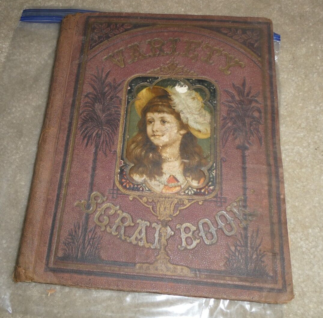 Antique Victorian Scrapbook Album with Diecuts and Advertising and More