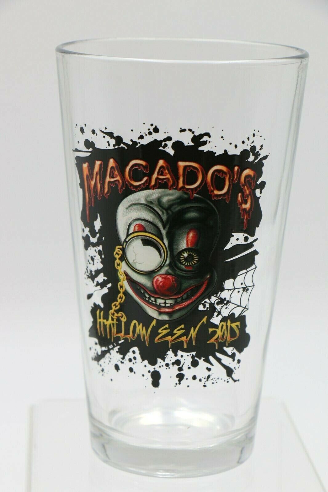 2015 Macado\'s Collectible Halloween Pint Beer Glass Scary Clown 6\
