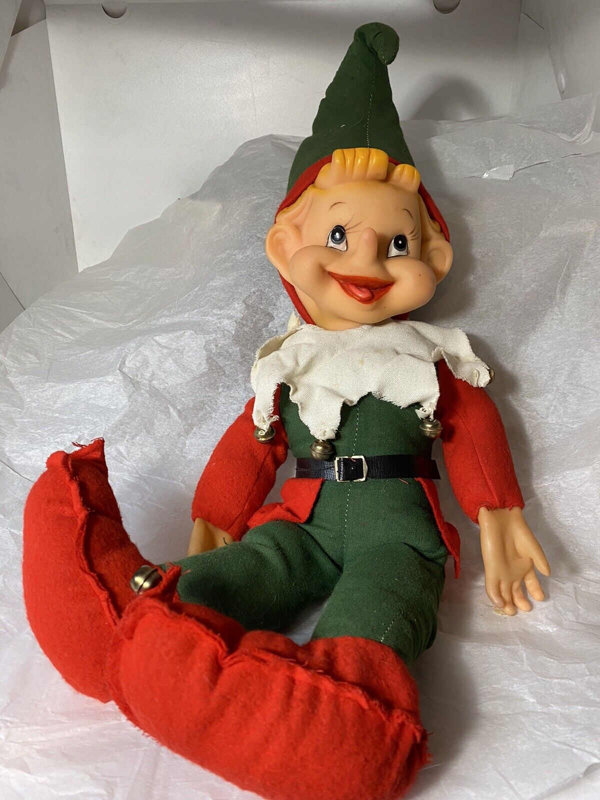 Vintage Rushton Elf 19 In Rubber Face Felt Body 1950s